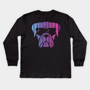 Vintage Retro Sunset Labrador Dog Kids Long Sleeve T-Shirt